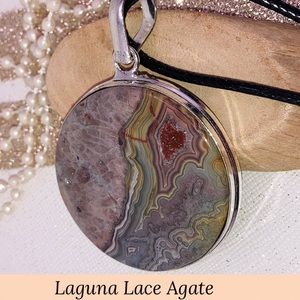 Laguna Lace Agate Gemstone Handmade Pendant Necklace